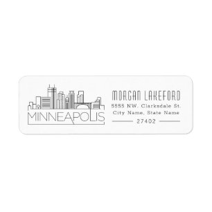 Etiqueta Skyline estilizado de Minneapolis