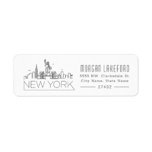Etiqueta Skyline estilizado de New York