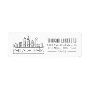 Etiqueta Skyline estilizado de Philadelphfia