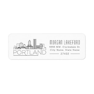 Etiqueta Skyline estilizado de Portland