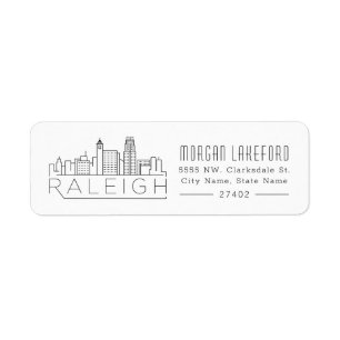 Etiqueta Skyline estilizado de Raleigh
