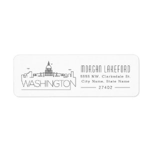Etiqueta Skyline estilizado do Washington DC