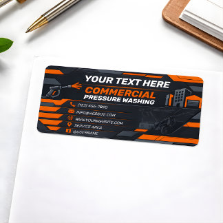 Etiqueta Sleek Obsidian Polygon Commercial Cleaning