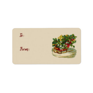 Etiqueta Sleigh of Holly Natais vintages Gift Tags