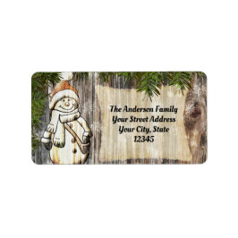 Etiqueta Smiling Snowman Christmas