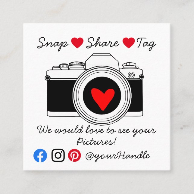 etiqueta snap share obrigados de pedidos de mídia  (Frente)