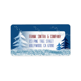 Etiqueta Snow and Trees Christmas Card Address Labels