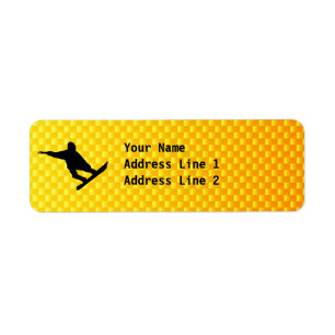 Etiqueta Snowboarding amarelo alaranjado