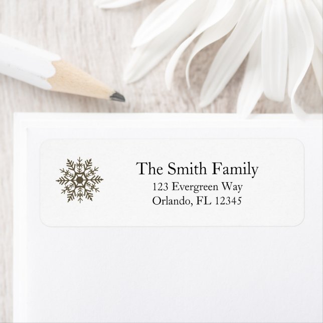 Etiqueta Snowflake Winter Motif Art (Insitu)