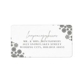 Etiqueta Snowflakes Ama Paz Joy Kisses Endereço Caseiro