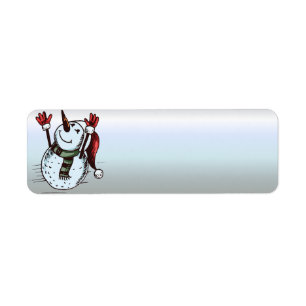 Etiqueta Snowman Com Papai Noel - Nariz De Cenoura - Scarf