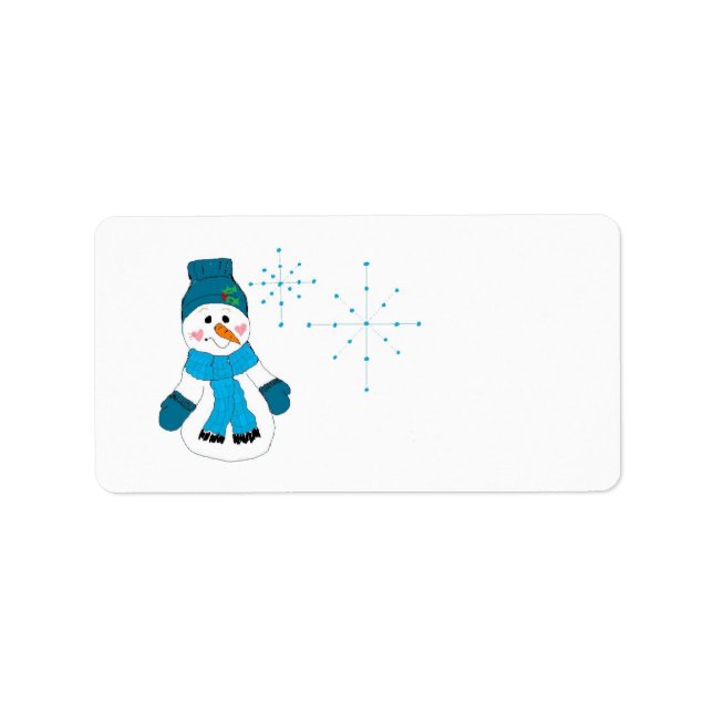 Etiqueta Snowman e Flakes (Frente)