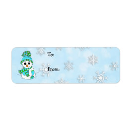 Etiqueta Snowman e Snowflakes Para e De