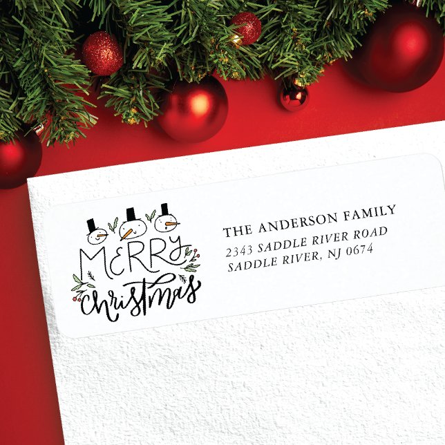 Etiqueta Snowman Felry Natal (Criador carregado)