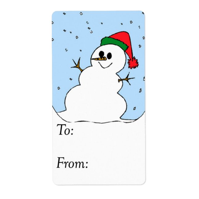 Etiqueta Snowman Gift Tag (Frente)