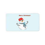 Etiqueta Snowman. Merry Christmas.<br><div class="desc">Alegria do natal em seu lar. Boneco de neve fofo.</div>