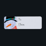 Etiqueta Snowman To and From Christmas Gift Stickers<br><div class="desc">Estas etiquetas de presentes de Natal do Snowman acrescentam um toque bonito e alegre aos presentes de Natal. Apresentando trabalho de arte da minha própria pintura original e uma área Para e De para escrever os seus detalhes.</div>