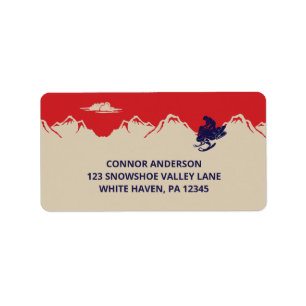 Etiqueta Snowmobile e Mountain Return Address
