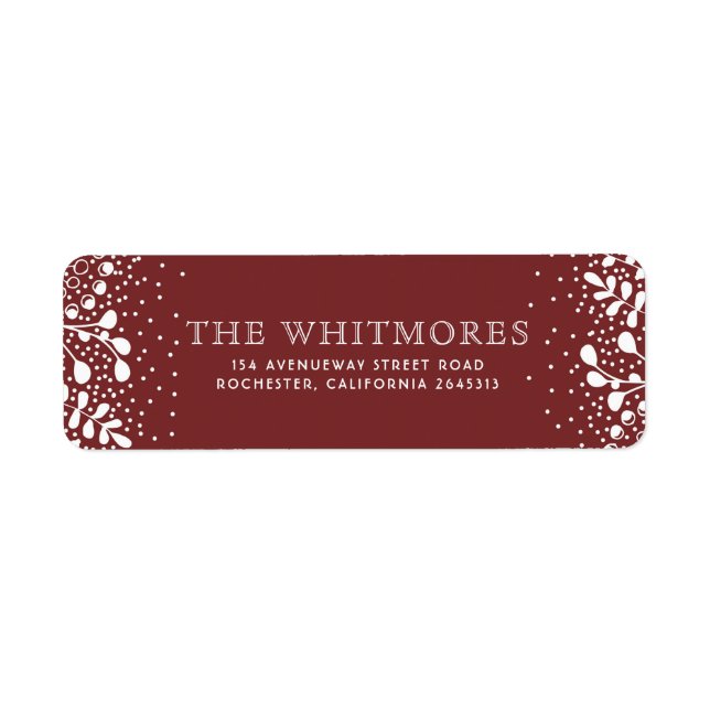 Etiqueta Snowy Wonderland Red Christmas (Frente)