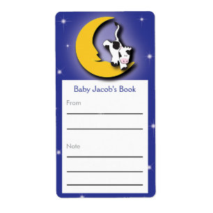 Etiqueta Sobre o Bookplate da lua  