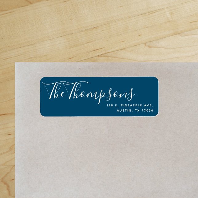 Etiqueta Sobrenome da Família Personalizada Oceano Azul End ("Everyday is abundantly beautiful." 
Sincerely Best Wishes from Lucky Design World)