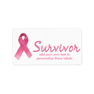 Etiqueta Sobrevivente cor-de-rosa da fita