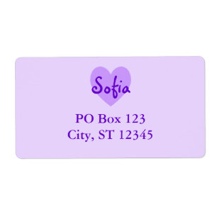 Etiqueta Sofia em Purple