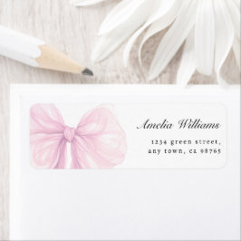 Etiqueta Soft Blush Pink Bow Return Address Labels