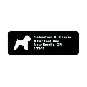 Etiqueta Soft Coated Wheaten Terrier Silhouette Address