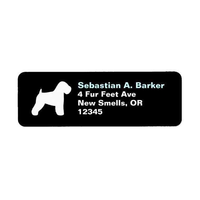 Etiqueta Soft Coated Wheaten Terrier Silhouette Address (Frente)