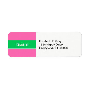 Etiqueta Sólido Rosa Quente Nº 2 Nome Rbn Verde Emerald Mon