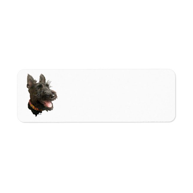 Etiqueta Sorrindo o Scottish Terrier (Frente)