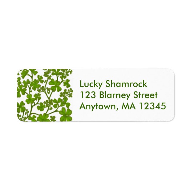 Etiqueta Sorte do Rótulo Irlandês do Shamrock (Frente)