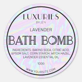 Etiqueta Spa de Bold Moderno Holográfico Chic Bold