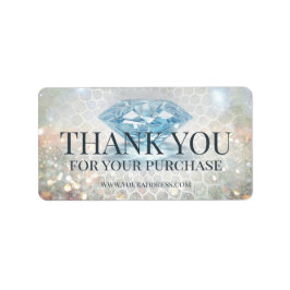 Etiqueta Sparkle Diamond Jewelry Designer Obrigado Sticker