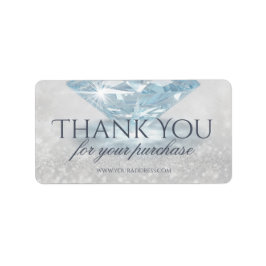 Etiqueta Sparkle Diamond Jewelry Designer Thank You Sticker