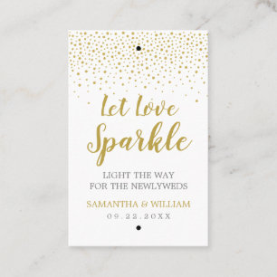 Etiqueta Sparkler de Casamento de Confetti Dourado