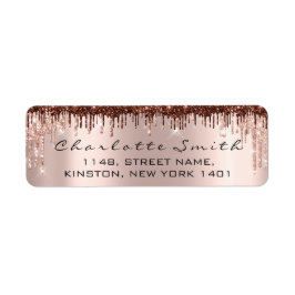 Etiqueta Sparkly Drives Rosa Blush Return Address Chocolate