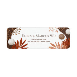 Etiqueta Speckled Stone Earthy Palm Border Return Address