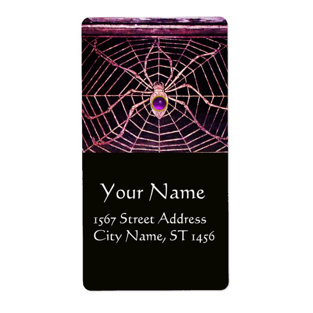 Etiqueta SPIDER E WEB Roxo Ametist Preto (Frente)