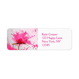 Etiqueta Splatter cor-de-rosa da pintura do abstrato da