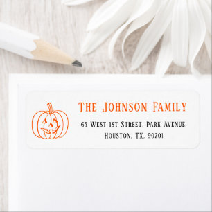 Etiqueta Spookeen Halloween Pumpkin Party Mail Return Ender