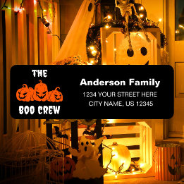 Etiqueta Spookeen Halloween Pumpkins Boo Crew Endereço de R