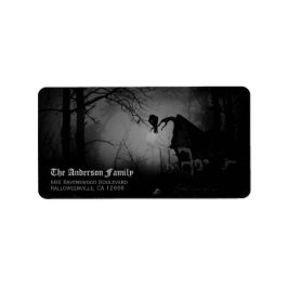 Etiqueta Spooky Black Raven Halloween Endereço de Devolução