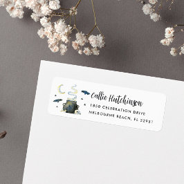 Etiqueta Spooky Halloween Cauldron Endereço de Retorno