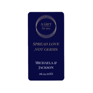 Etiqueta Spread Love Not Germs Blue Wednitizer Sanitizer