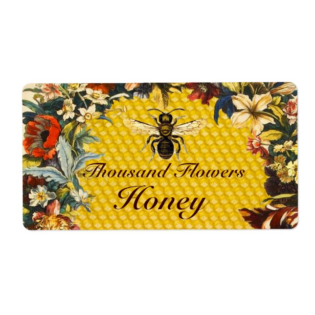 ETIQUETA SPRING FLOWERS HONEY BEE ,BEEKEEPER (Frente)