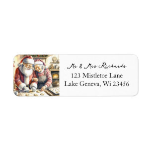 Etiqueta Sr. e Sra. Clause, bom Natal
