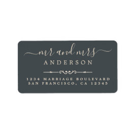 Etiqueta Sr. Script Black Ivory Endereço de Regresso