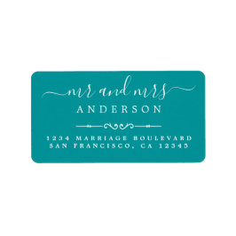 Etiqueta Sr. Script Green Wedding Return Endereço